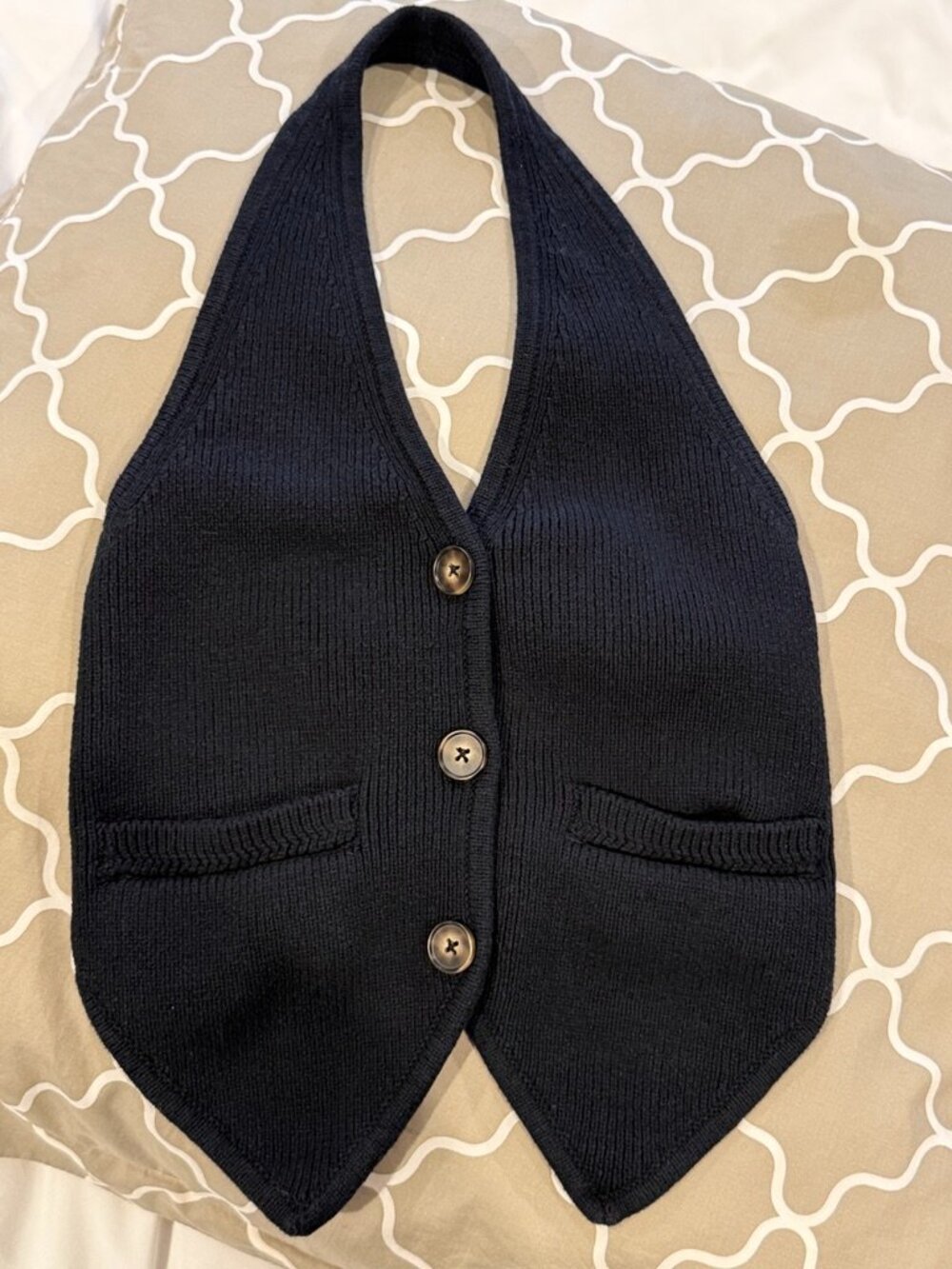 Reformation Halter Sweater Vest, Limited Edition, Cropped, Black Small